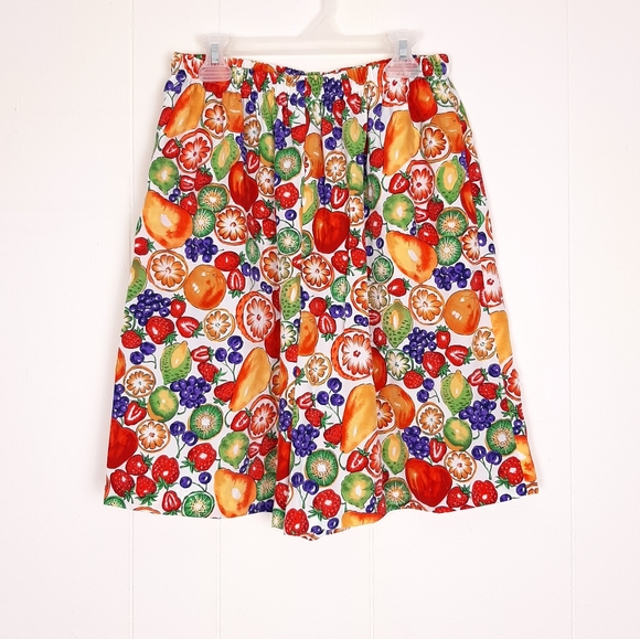 Vintage Pants - S.G. Sport vintage novelty fruit print high waisted elastic lightweight shorts
